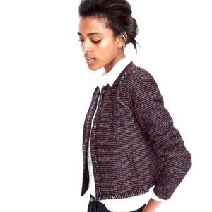 BANANA REPUBLIC Multi-color Tweed Fringe Blazer 10